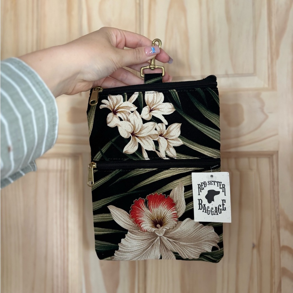 Floral Red Setter Baggage Clip bag